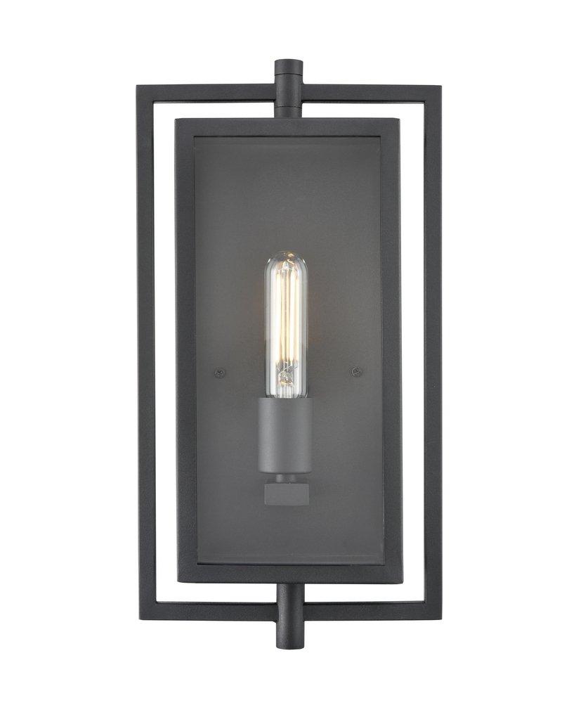1-Light Outdoor Wall Sconce in Textured Black 