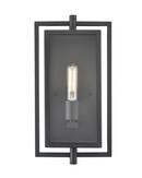 1-Light Outdoor Wall Sconce in Textured Black