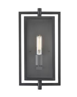 1-Light Outdoor Wall Sconce in Textured Black