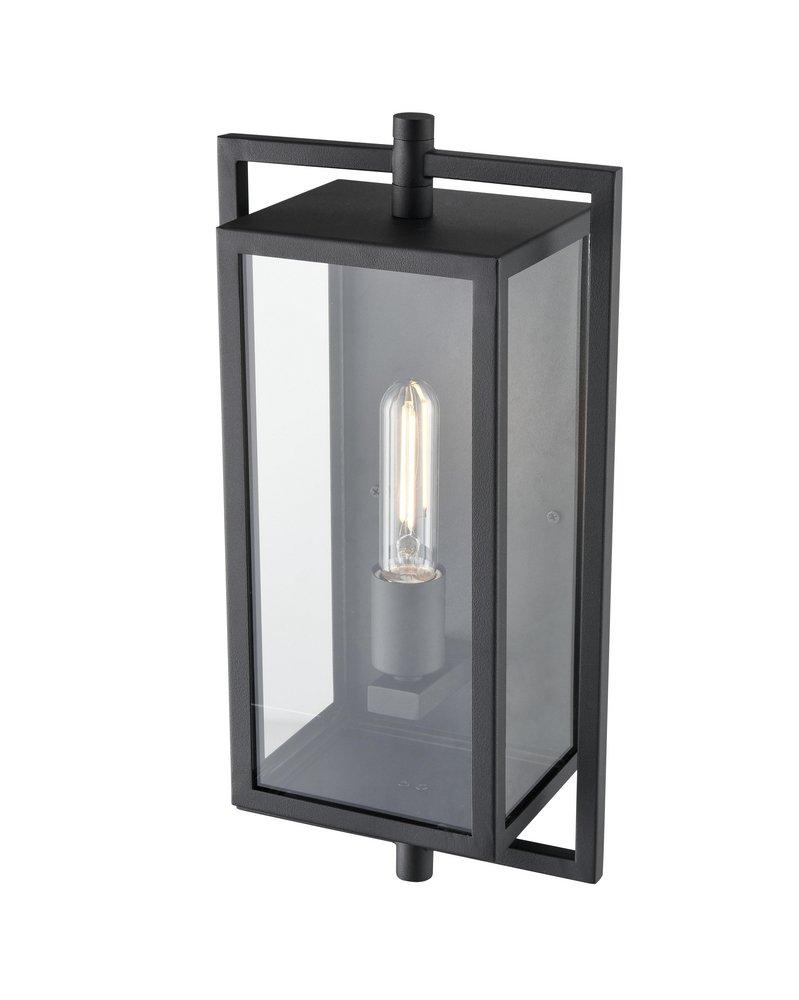 1-Light Outdoor Wall Sconce in Textured Black 