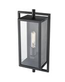 1-Light Outdoor Wall Sconce in Textured Black 