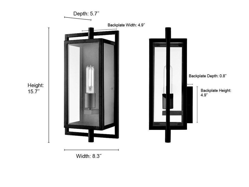 1-Light Outdoor Wall Sconce in Textured Black 