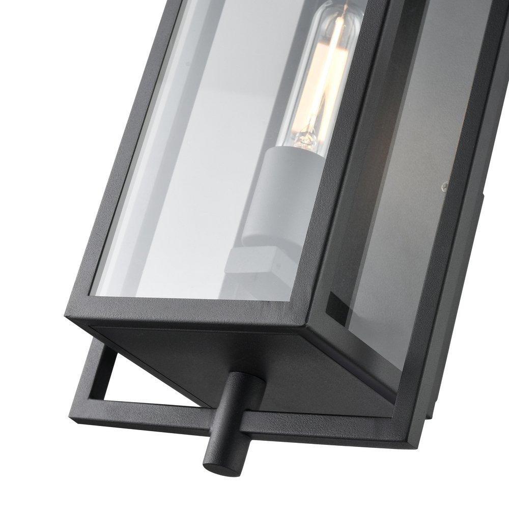 1-Light Outdoor Wall Sconce in Textured Black 