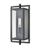 1-Light Outdoor Wall Sconce in Textured Black 