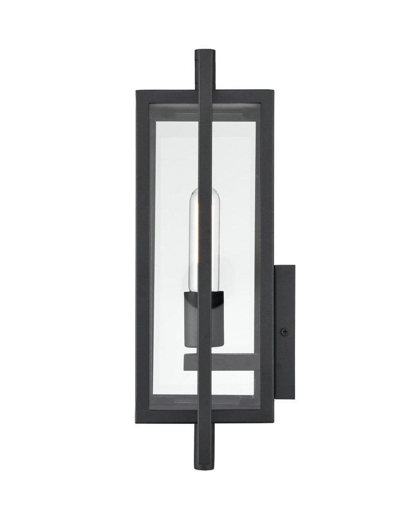 1-Light Outdoor Wall Sconce in Textured Black 