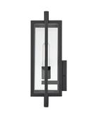 1-Light Outdoor Wall Sconce in Textured Black 