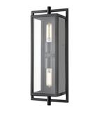 2-Light Outdoor Wall Sconce in Textured Black 