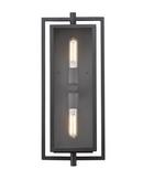 2-Light Outdoor Wall Sconce in Textured Black