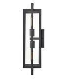 2-Light Outdoor Wall Sconce in Textured Black 