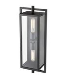 2-Light Outdoor Wall Sconce in Textured Black 