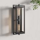 2-Light Outdoor Wall Sconce in Textured Black 
