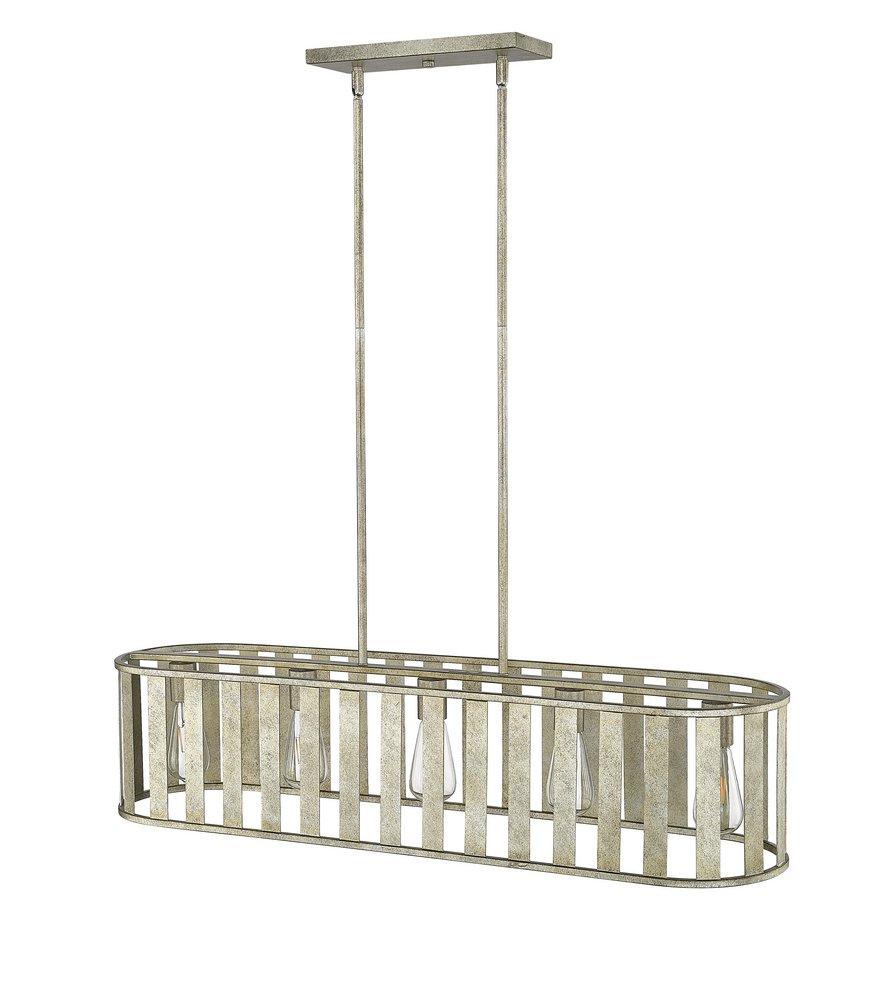 5-Light Chandelier Ceiling Light in Antique Silver 