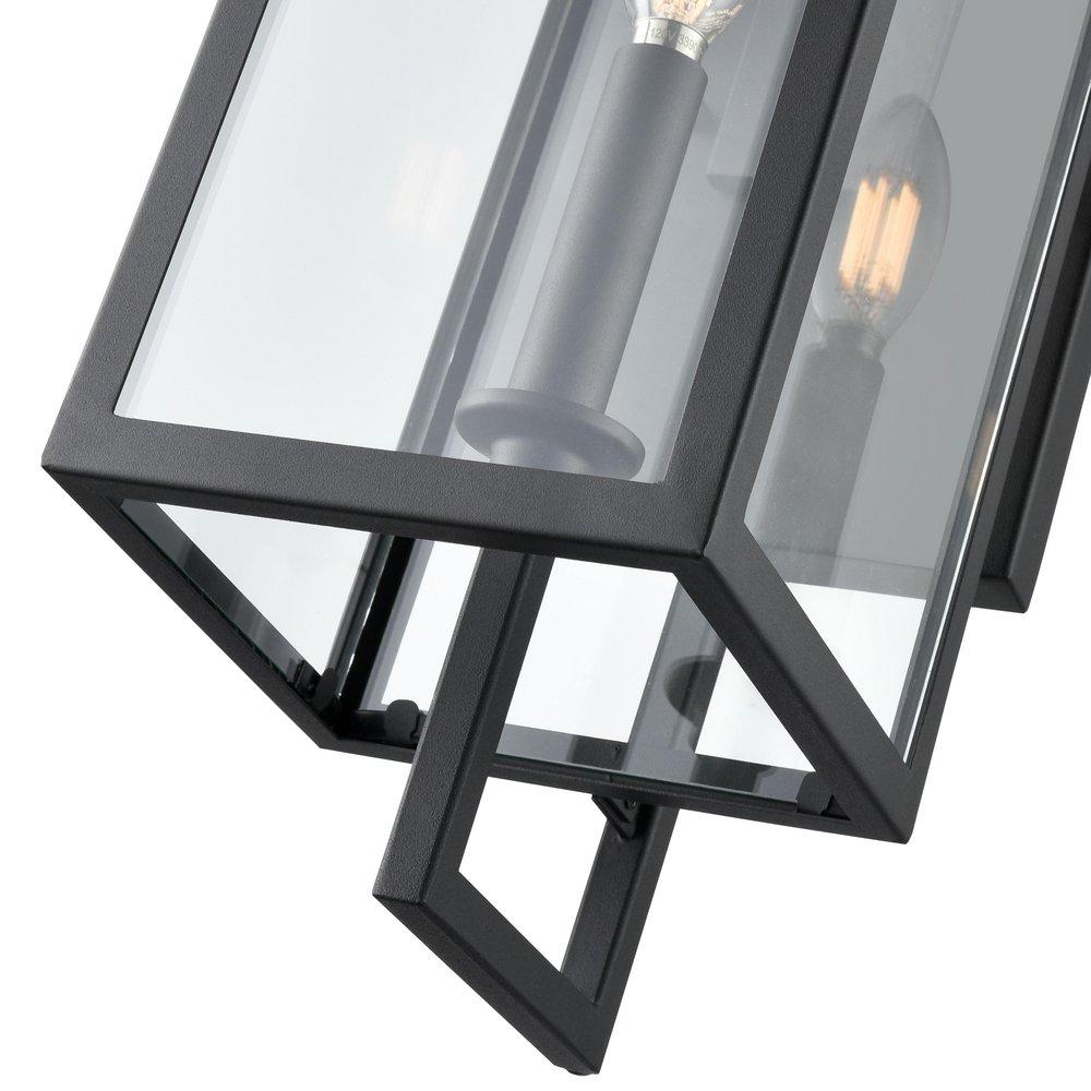 1-Light Outdoor Wall Sconce in Textured Black 