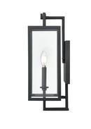1-Light Outdoor Wall Sconce in Textured Black 