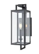 1-Light Outdoor Wall Sconce in Textured Black 