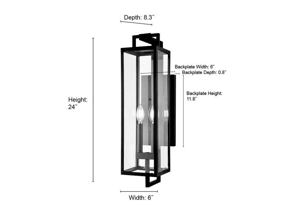 2-Light Outdoor Wall Sconce in Textured Black 