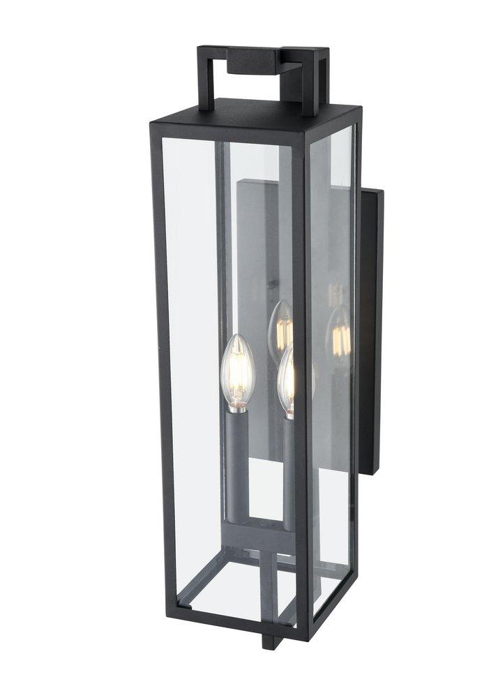 2-Light Outdoor Wall Sconce in Textured Black 