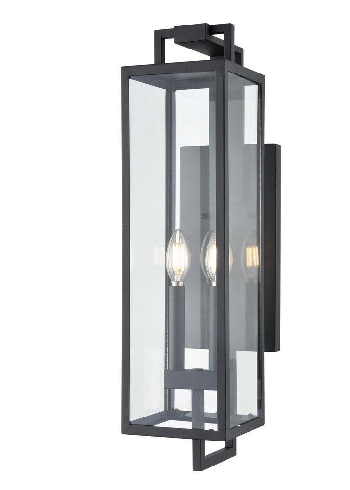 2-Light Outdoor Wall Sconce in Textured Black 
