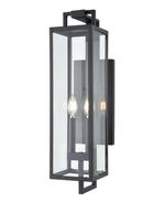 2-Light Outdoor Wall Sconce in Textured Black 
