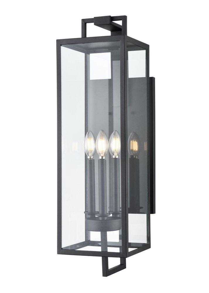 3-Light Outdoor Wall Sconce in Textured Black 