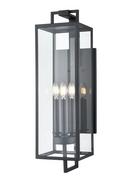 3-Light Outdoor Wall Sconce in Textured Black 
