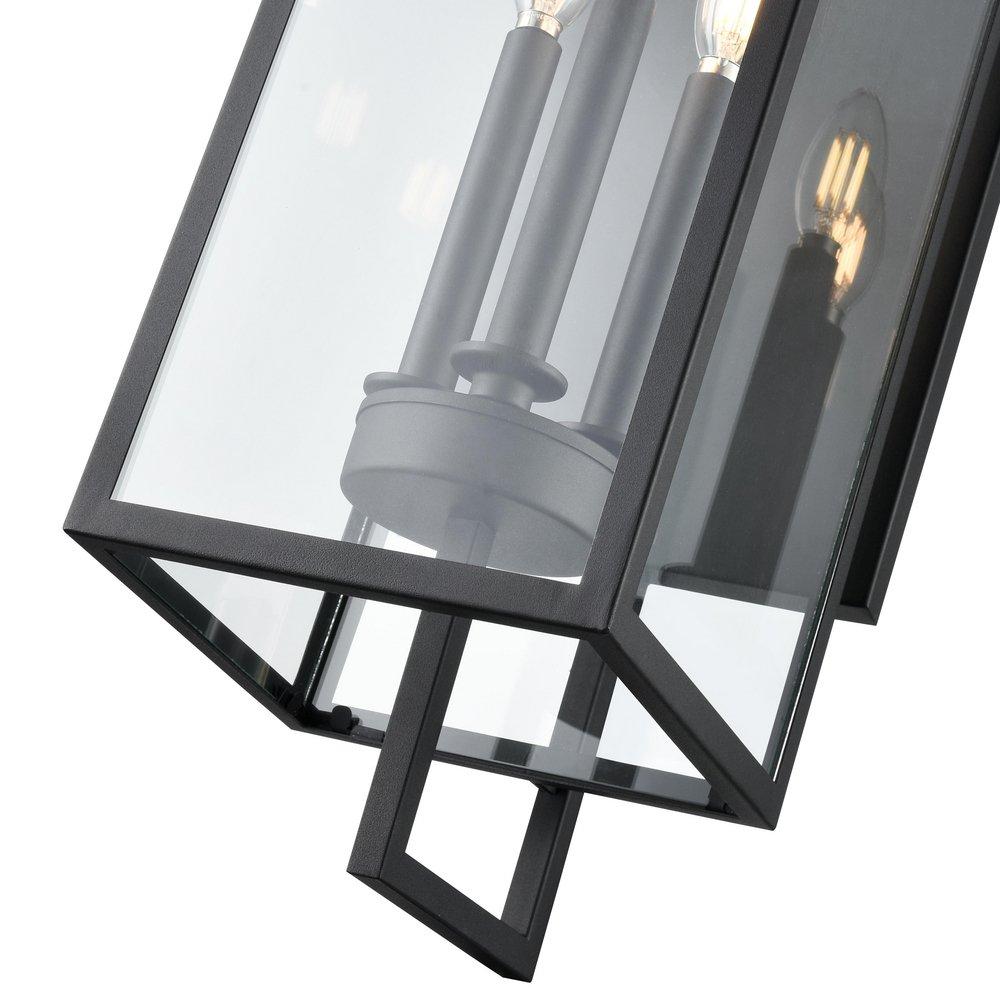 3-Light Outdoor Wall Sconce in Textured Black 