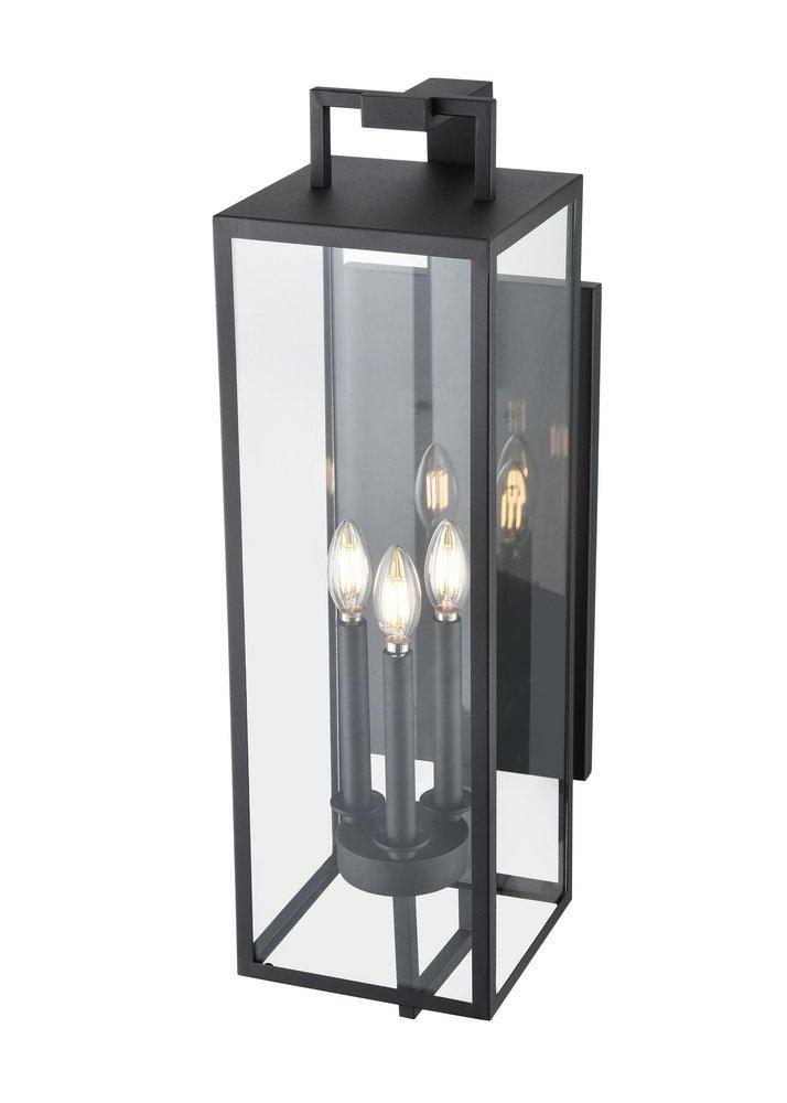 3-Light Outdoor Wall Sconce in Textured Black 
