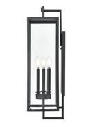 3-Light Outdoor Wall Sconce in Textured Black 