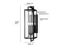 3-Light Outdoor Wall Sconce in Textured Black 