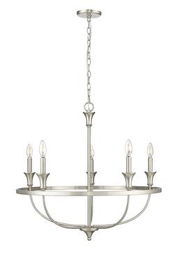 5-Light Chandelier Ceiling Light in Brushed Nickel