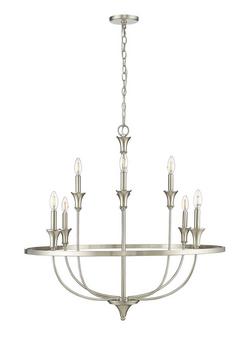 8-Light Chandelier Ceiling Light in Brushed Nickel