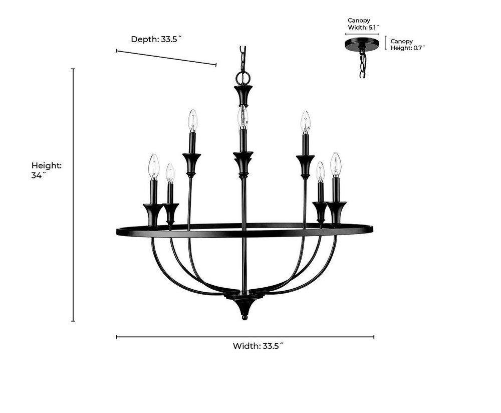 Millennium Lighting Modern Gold 8-Light Chandelier Ceiling Light 