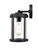 1-Light Outdoor Wall Sconce in Textured Black 