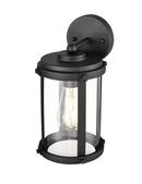 1-Light Outdoor Wall Sconce in Textured Black 