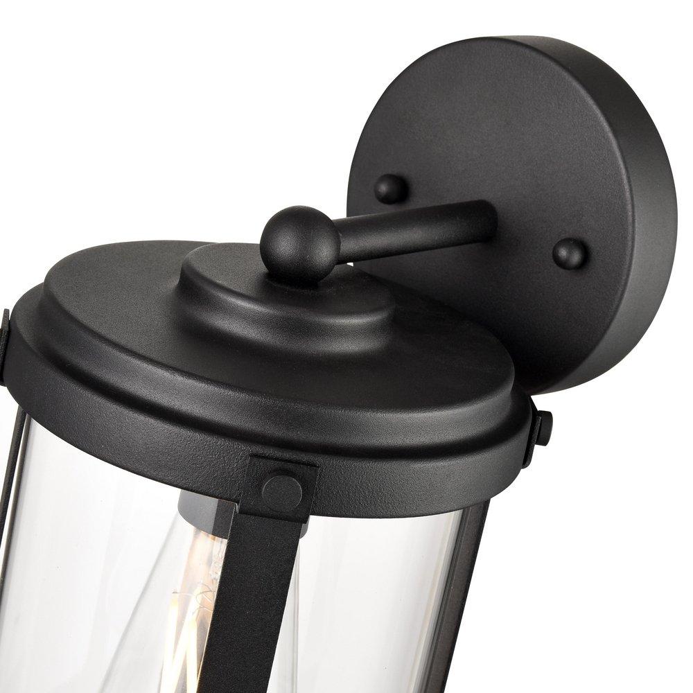 1-Light Outdoor Wall Sconce in Textured Black 