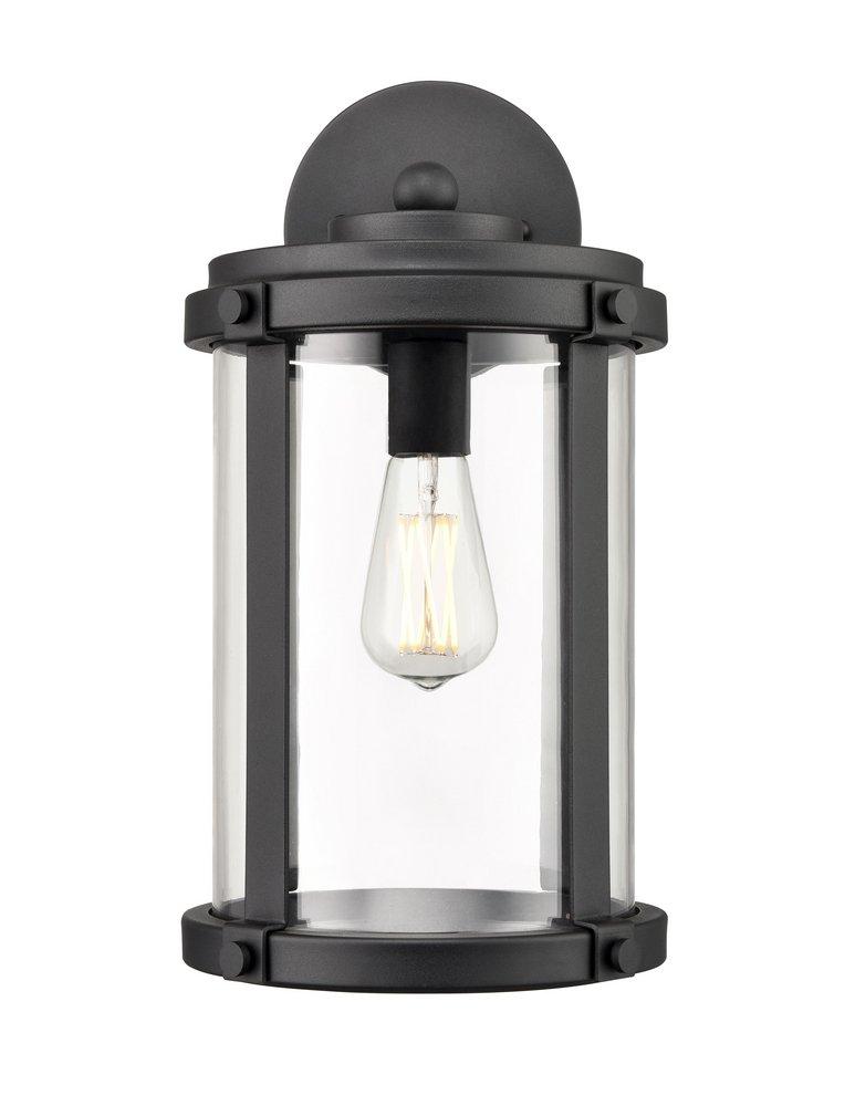 1-Light Outdoor Wall Sconce in Textured Black 