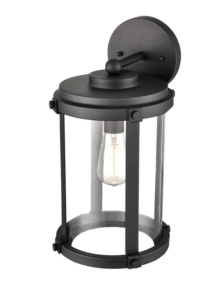 1-Light Outdoor Wall Sconce in Textured Black 