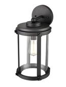 1-Light Outdoor Wall Sconce in Textured Black 