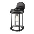 1-Light Outdoor Wall Sconce in Textured Black 