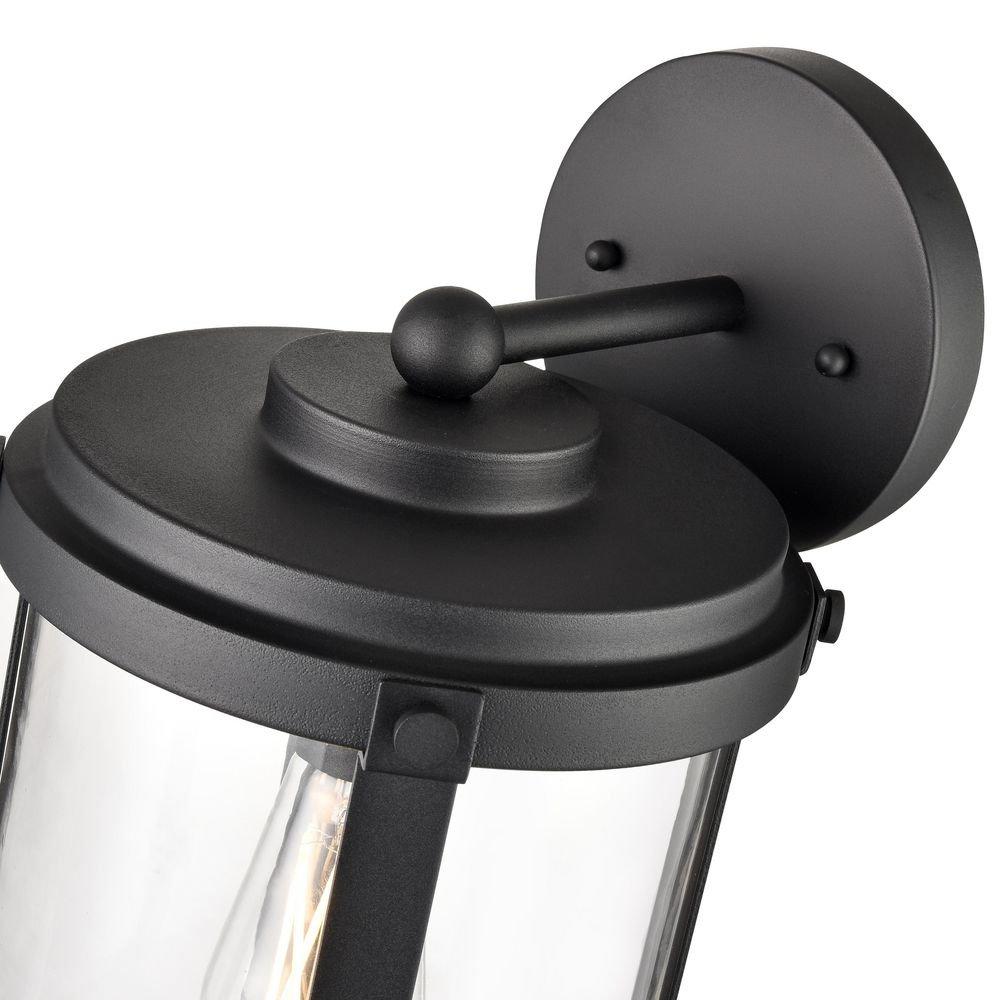 1-Light Outdoor Wall Sconce in Textured Black 