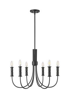 6-Light Chandelier Ceiling Light in Matte Black