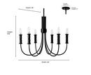 Millennium Lighting Matte Black 6-Light Chandelier Ceiling Light 