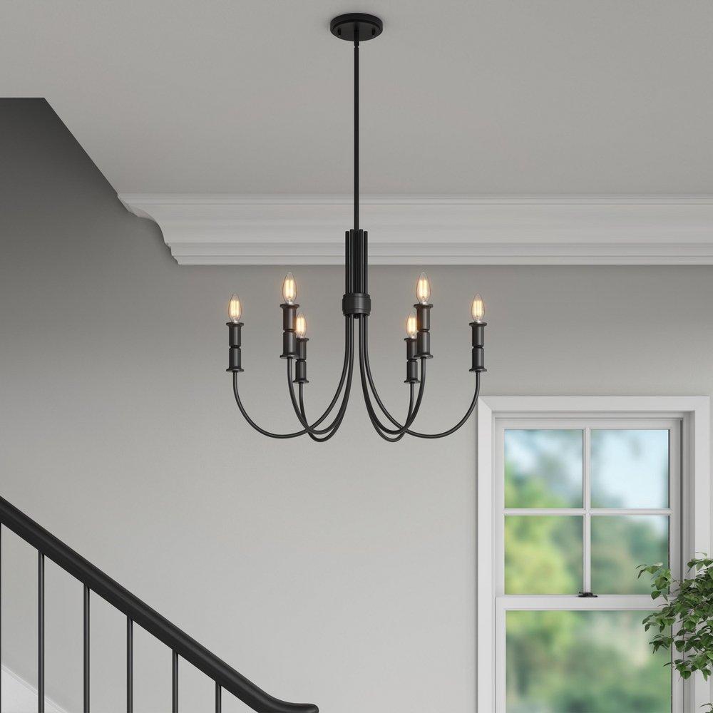 Millennium Lighting Matte Black 6-Light Chandelier Ceiling Light 
