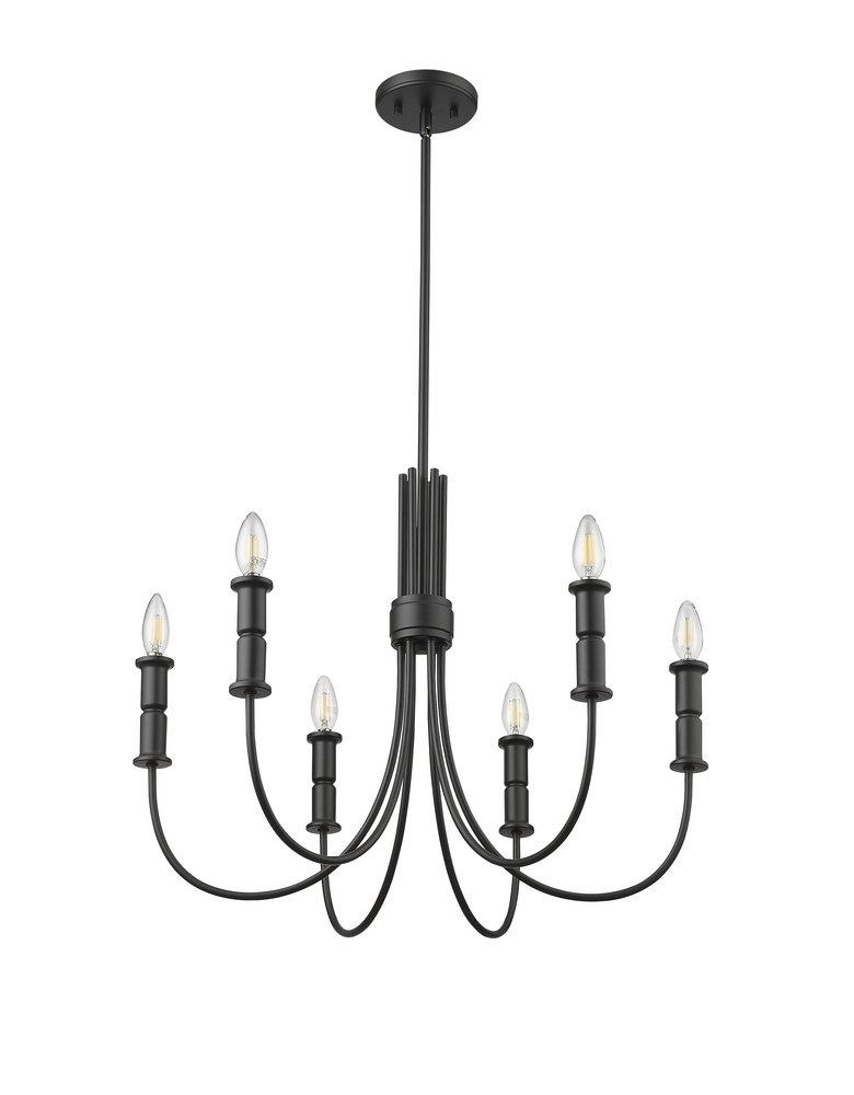 Millennium Lighting Matte Black 6-Light Chandelier Ceiling Light 