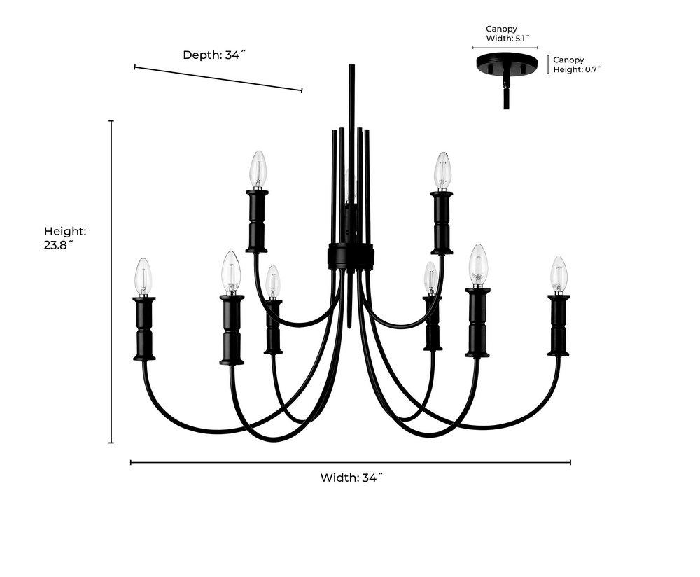 Millennium Lighting Matte Black 9-Light Chandelier Ceiling Light 