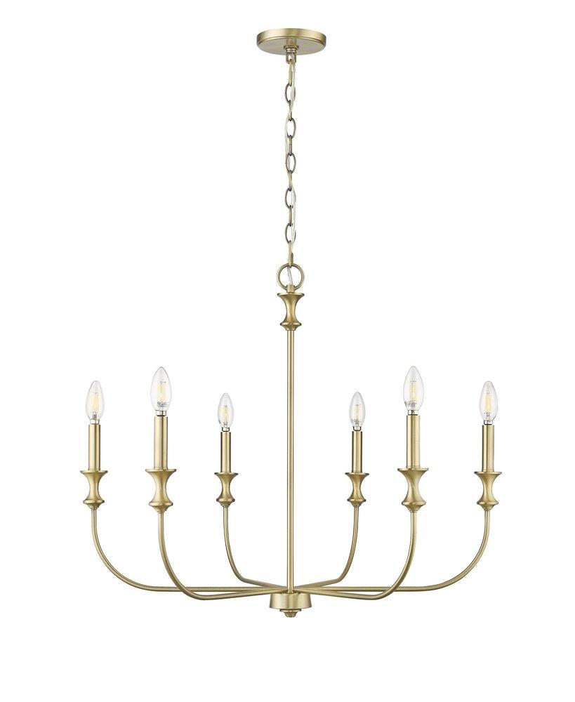 Millennium Lighting Vintage Brass 6-Light Chandelier Ceiling Light 