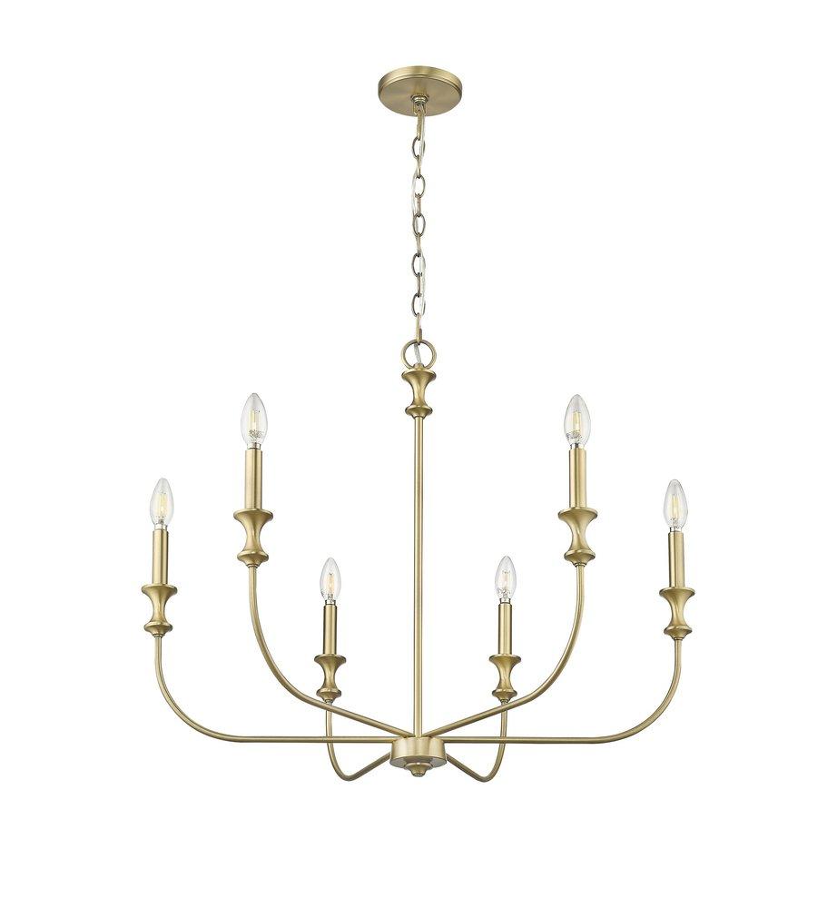 Millennium Lighting Vintage Brass 6-Light Chandelier Ceiling Light 
