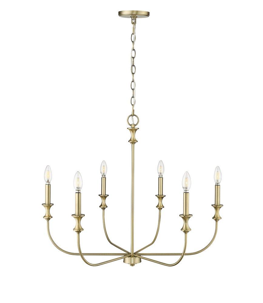 Millennium Lighting Vintage Brass 6-Light Chandelier Ceiling Light 