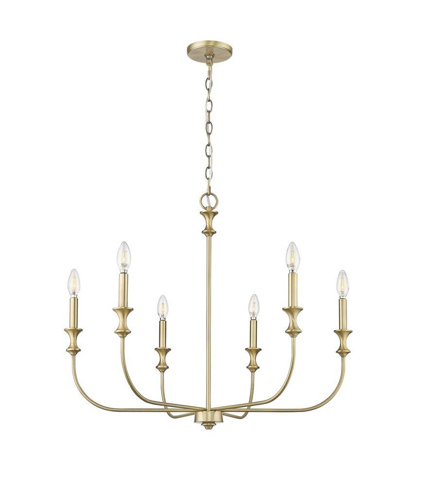 Millennium Lighting Vintage Brass 6-Light Chandelier Ceiling Light 