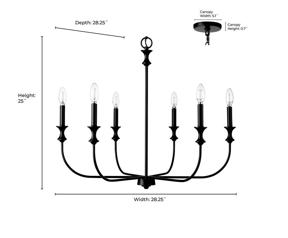 Millennium Lighting Vintage Brass 6-Light Chandelier Ceiling Light 